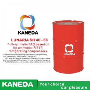 KANEDA LUNARIA SH 46 - 68 Fullsyntetisk PAO-baserad olja för ammoniak (R 717) kylkompressorer.
